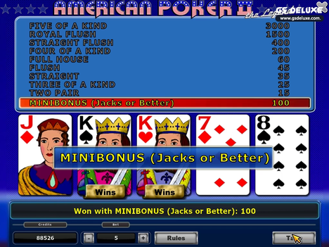 Mini Bonus American Poker 2